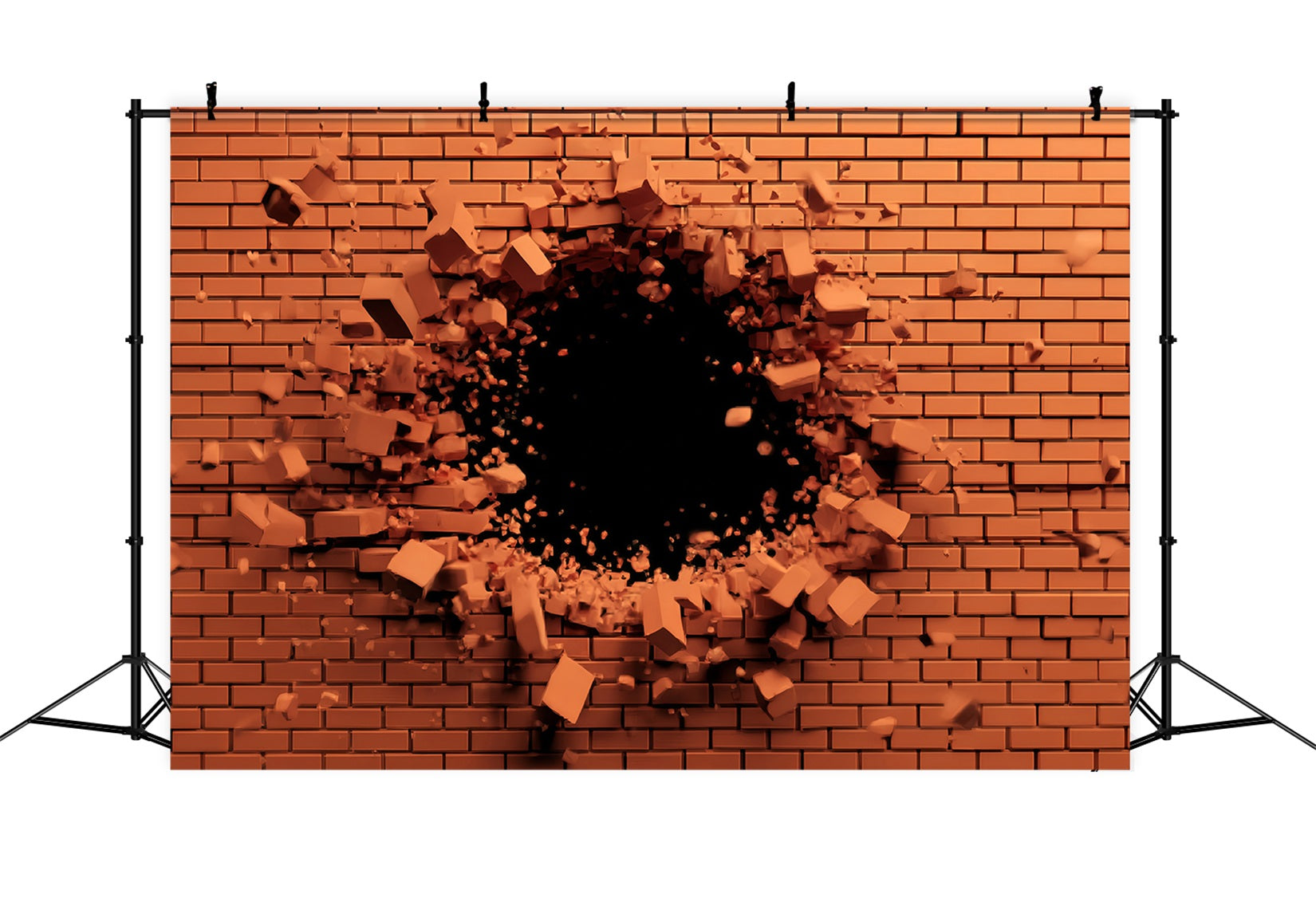 Red Brick Wall Backdrop Exploding Red Brick Impact Brick Backdrop UK TWW59-203