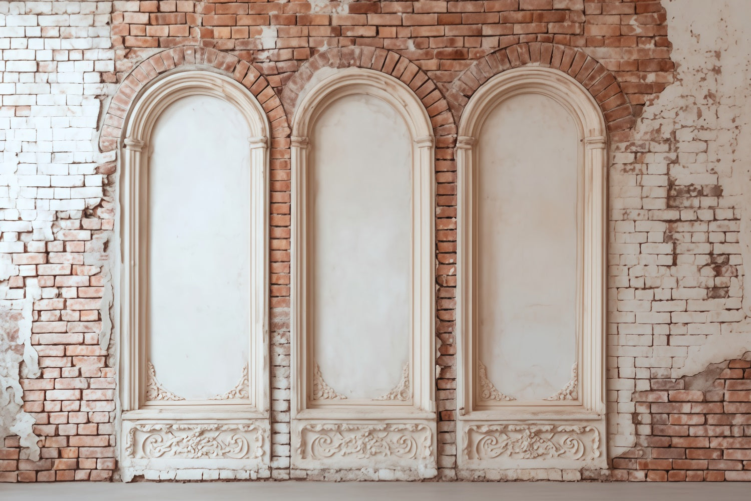 Brick Backdrops Vintage Arched Brick Panels Brick Wall Backdrops UK TWW59-205