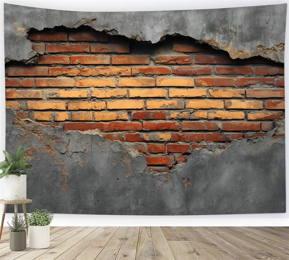 Brick Backdrop Exposed Brick Concrete Frame Brick Wall Backdrop UK TWW59-209