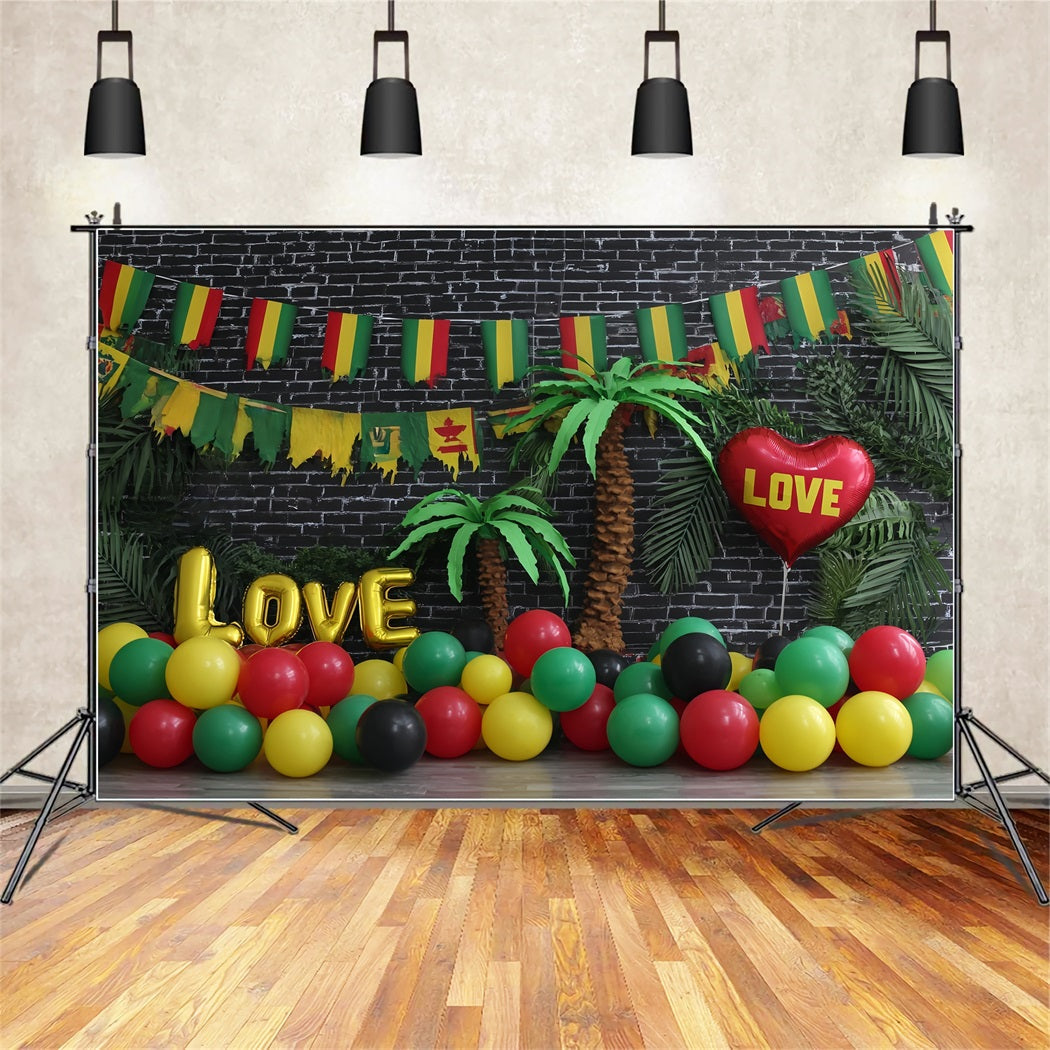 Cake Smash Photography Backdrop Tropical Love Balloon Paradise Birthday Backdrops UK TWW59-216
