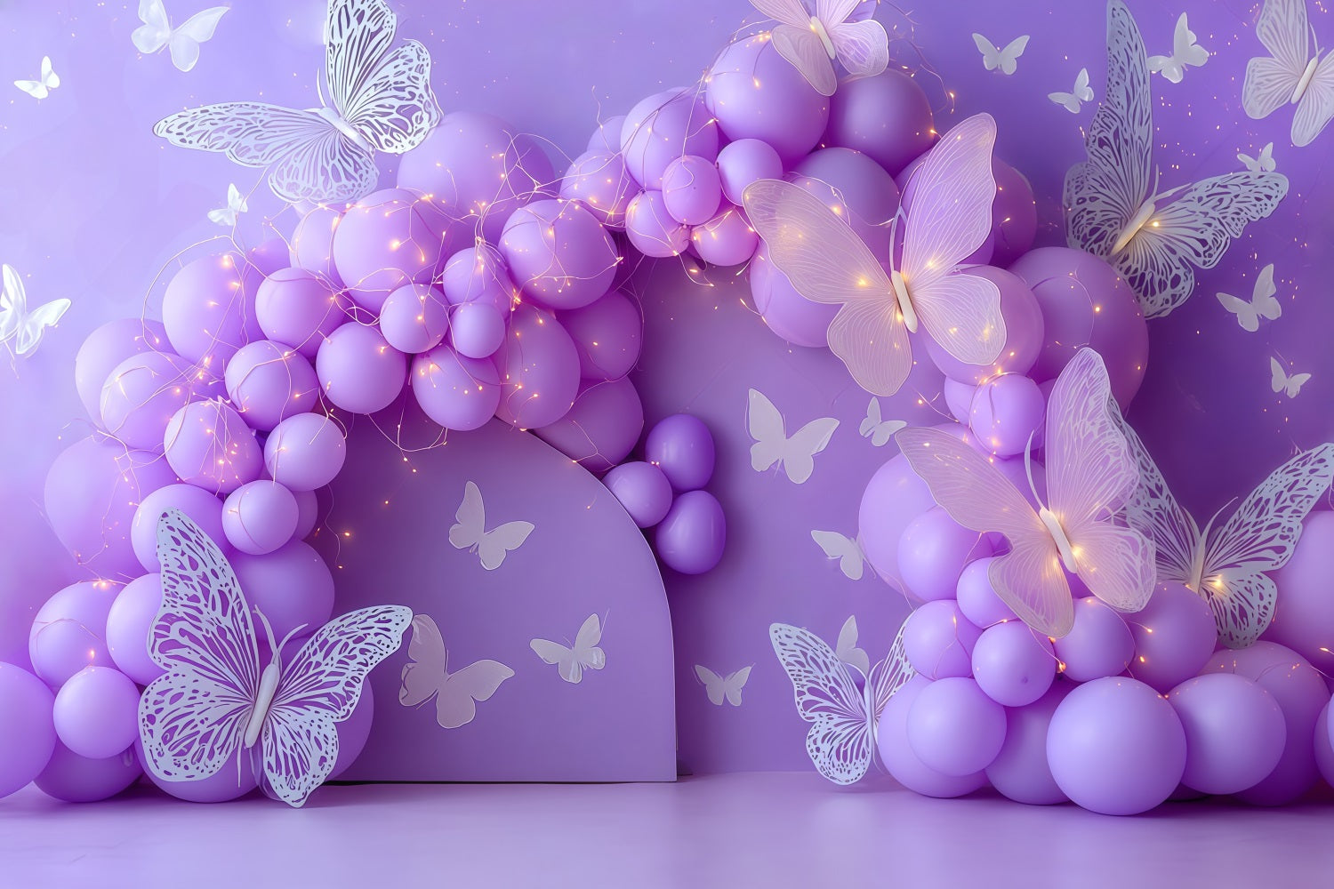 Cake Smash Backdrops Lavender Butterfly Balloon Dream Cake Photography Backdrops UK TWW59-224