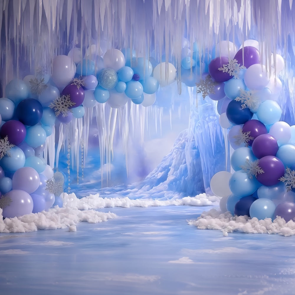 Cake Smash Backdrop Girl Frozen Ice Cave Fantasy Happy Birthday Backdrop UK TWW59-227