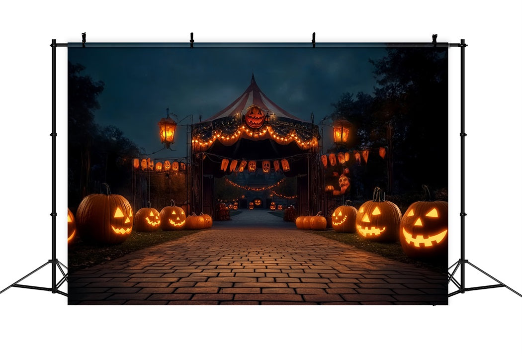 Halloween Circus Backdrop Pumpkin Lantern Carnival Creepy Circus Backdrop UK TWW59-23