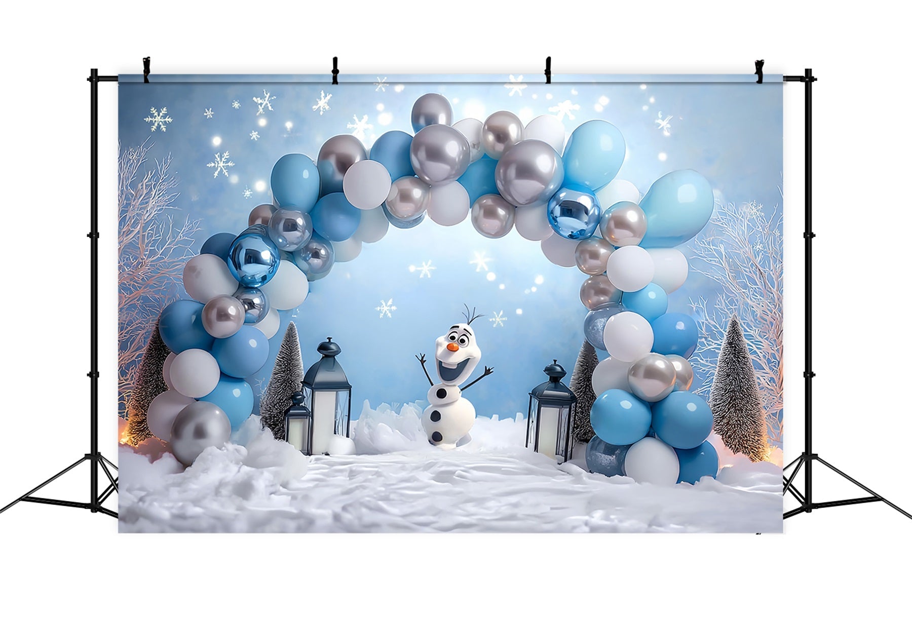 Cake Smash Backdrops Snowman Winter Balloon Arch Backdrop for Birthday UK TWW59-235