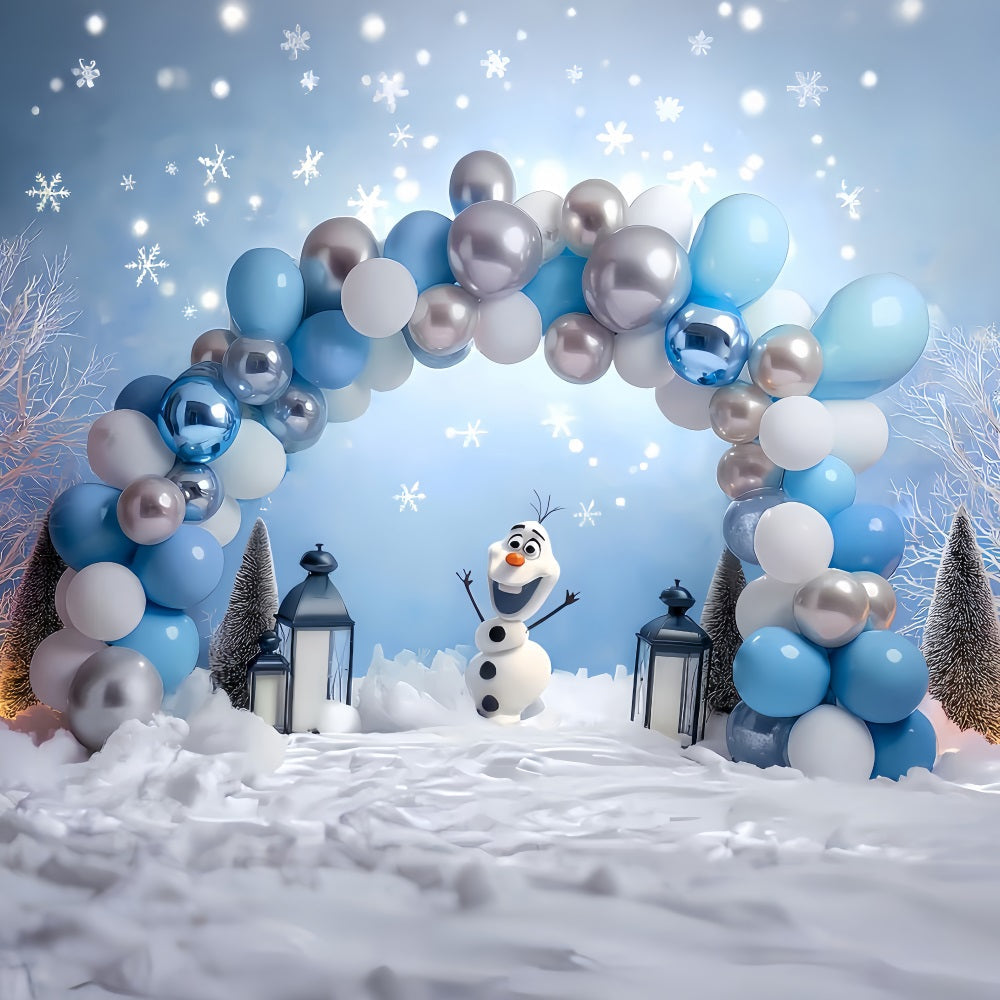Cake Smash Backdrops Snowman Winter Balloon Arch Backdrop for Birthday UK TWW59-235