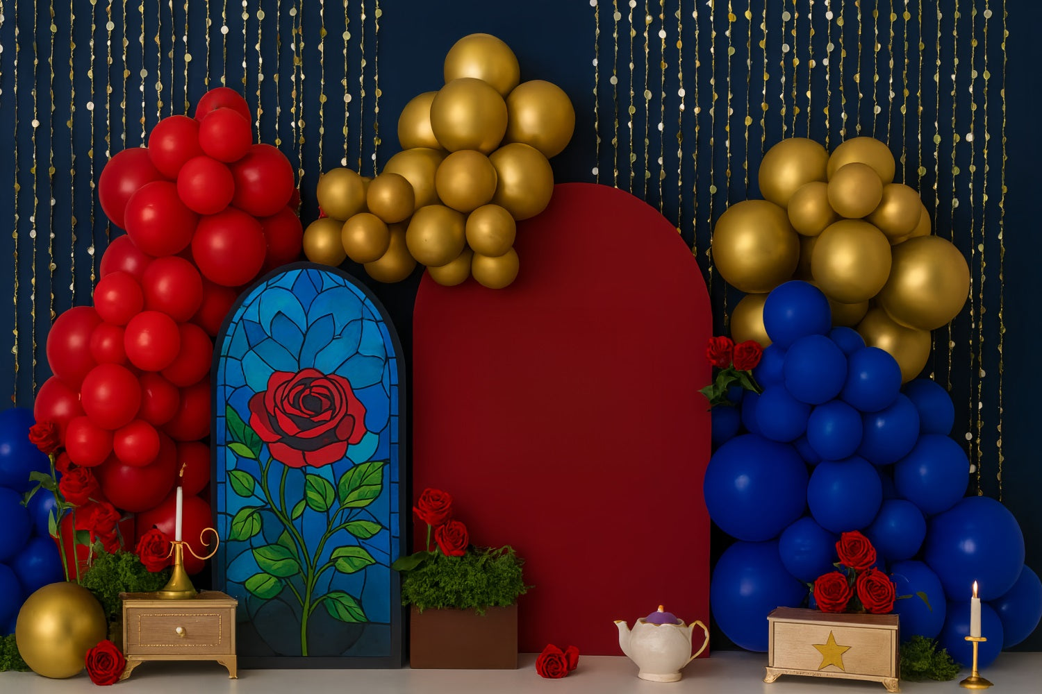 Cake Smash Backdrops Enchanted Rose Fairytale Magic Happy Birthday Backdrop UK TWW59-240