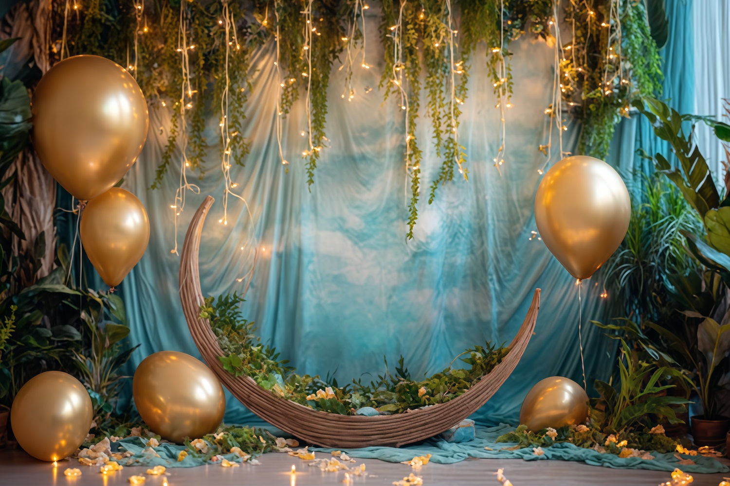 Cake Smash Backdrops Golden Moonlight Jungle Dream Cake Photography Backdrops UK TWW59-250