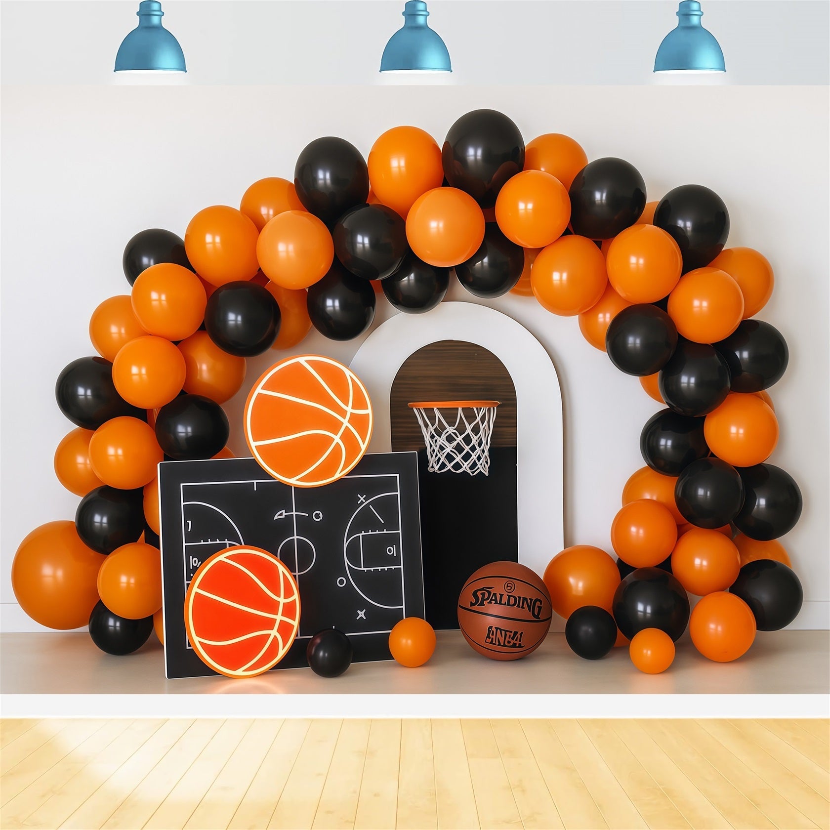 Cake Smash Backdrops Basketball Hoop Neon Party Birthday Photo Backdrop UK TWW59-260