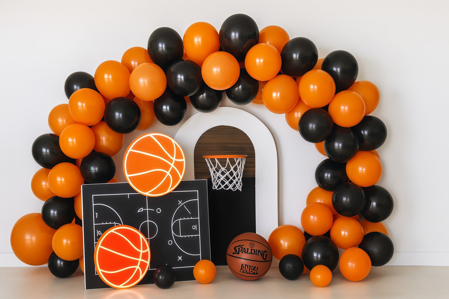 Cake Smash Backdrops Basketball Hoop Neon Party Birthday Photo Backdrop UK TWW59-260