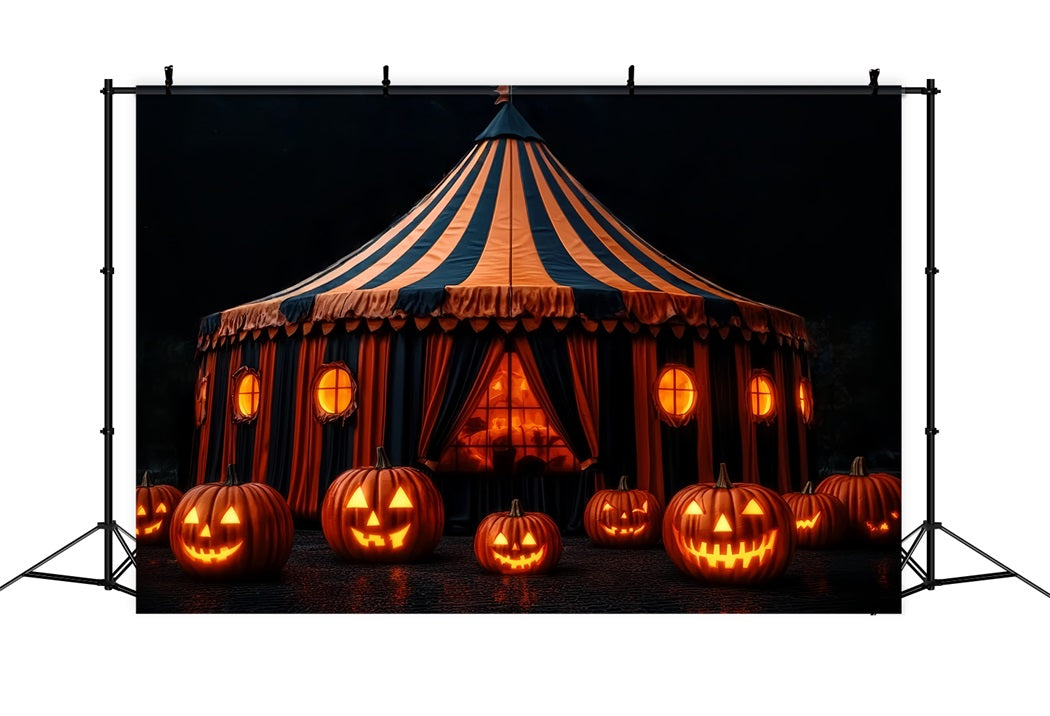 Halloween Circus Backdrop Pumpkin Lantern Spooky Tent Circus Backdrop Ideas UK TWW59-28