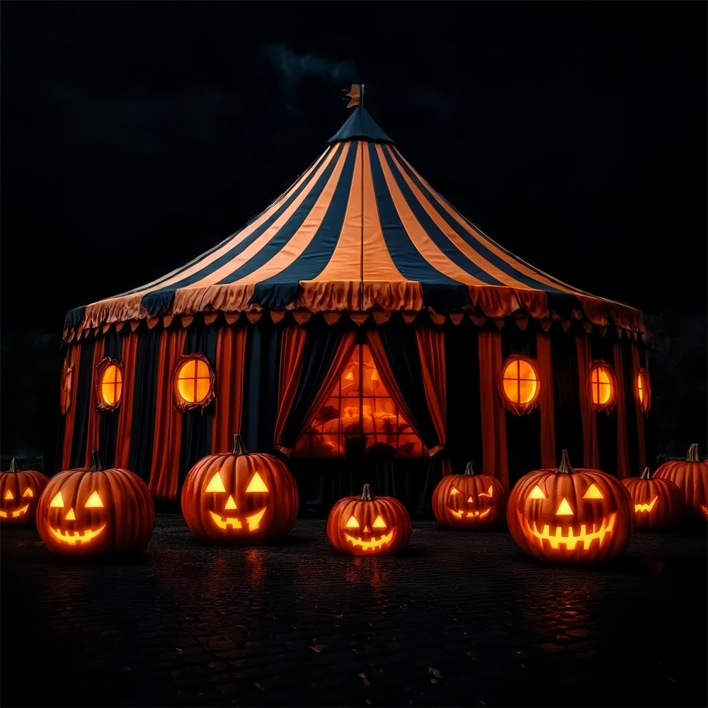 Halloween Circus Backdrop Pumpkin Lantern Spooky Tent Circus Backdrop Ideas UK TWW59-28