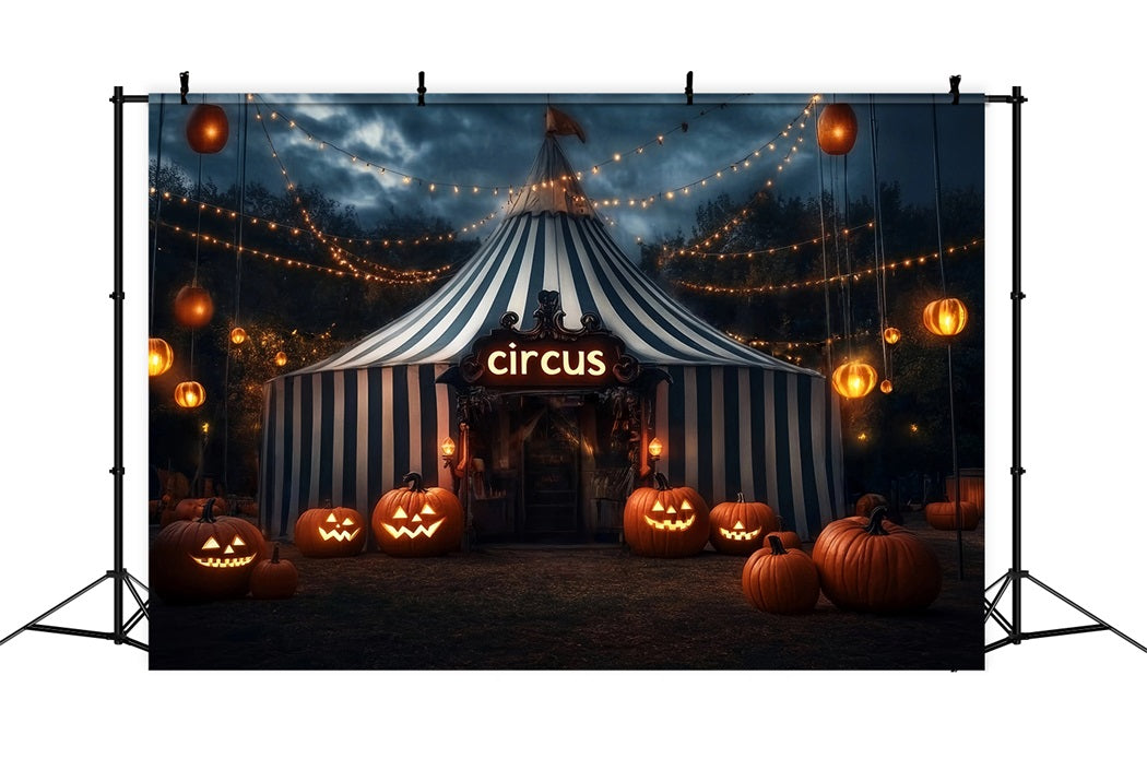 Halloween Circus Backdrop Pumpkin Lantern Circus Tent Carnival Backdrop UK TWW59-29