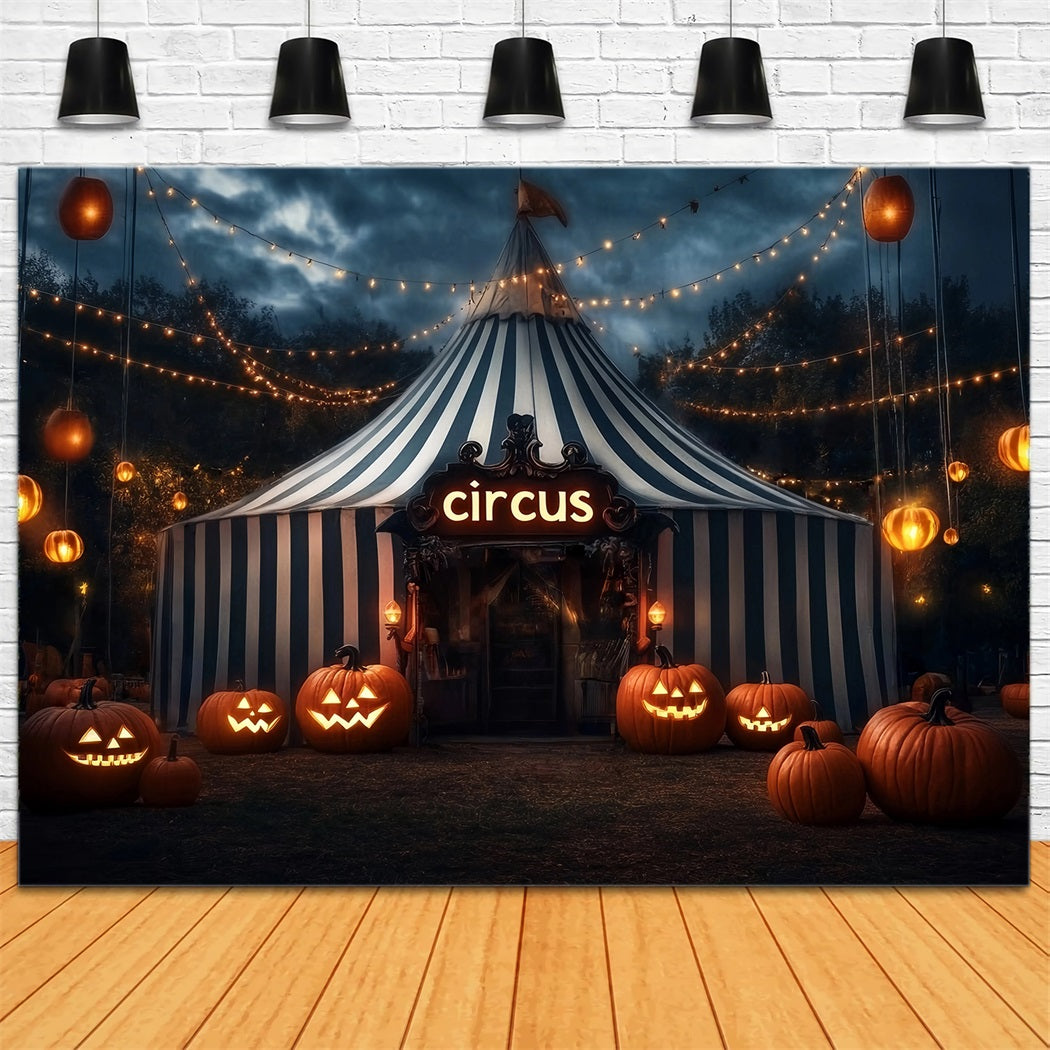 Halloween Circus Backdrop Pumpkin Lantern Circus Tent Carnival Backdrop UK TWW59-29