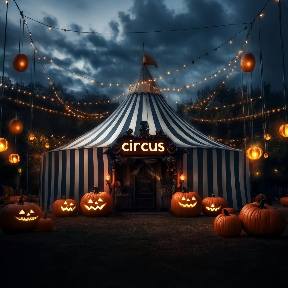 Halloween Circus Backdrop Pumpkin Lantern Circus Tent Carnival Backdrop UK TWW59-29