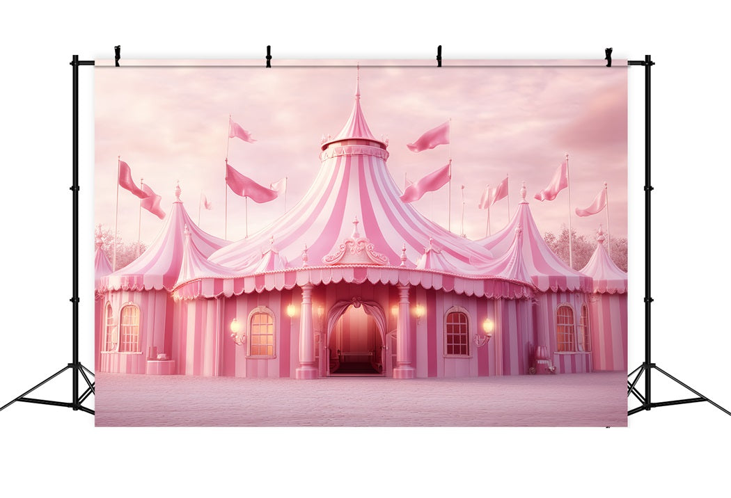 Carnival Tent Backdrop Pink Fairytale Carnival Tent Pink Circus Backdrop UK TWW59-30