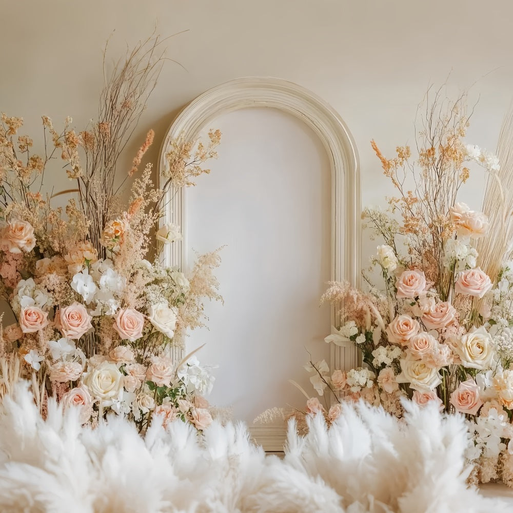 Wedding Boho Backdrop Blush Rose Arch Floral Elegance Wedding Backdrop UK TWW59-35