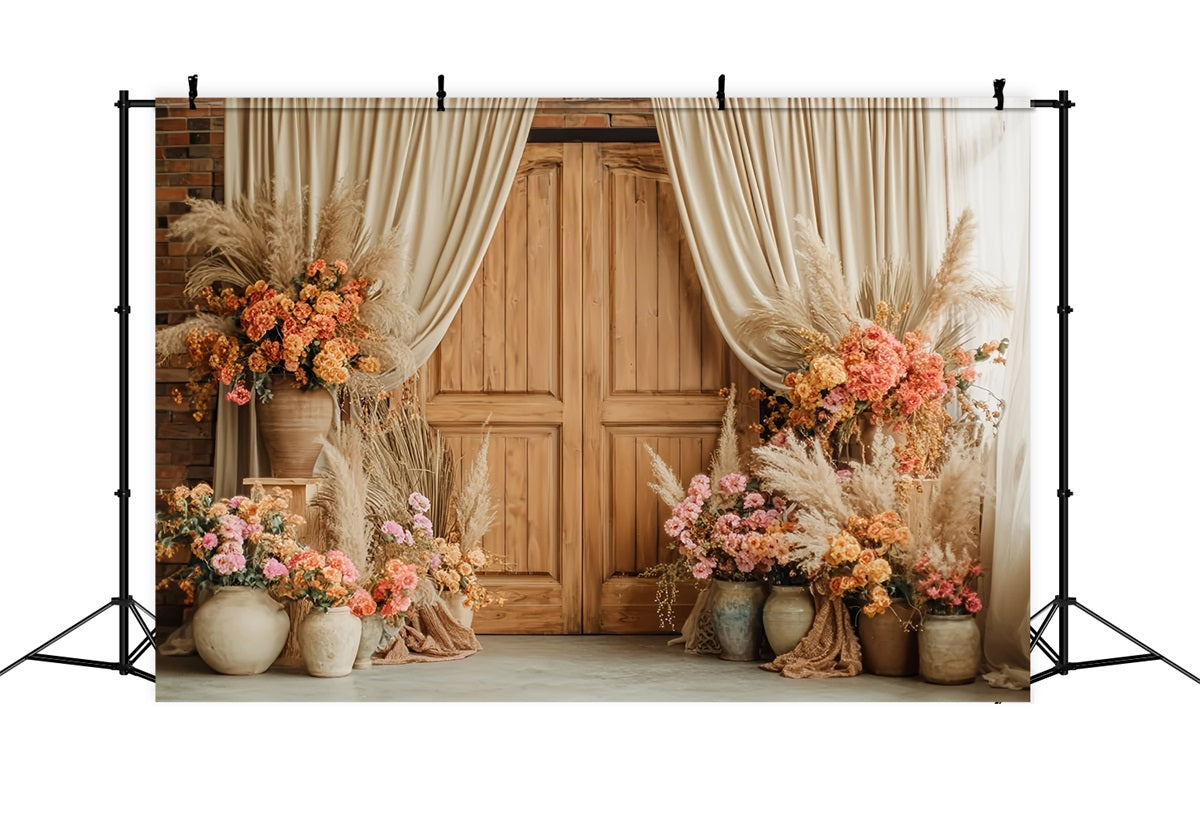 Wedding Rustic Backdrop Rustic Wood Door Floral Display Wedding Backdrop UK TWW59-38