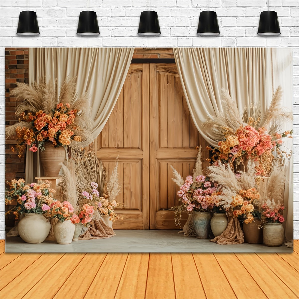 Wedding Rustic Backdrop Rustic Wood Door Floral Display Wedding Backdrop UK TWW59-38
