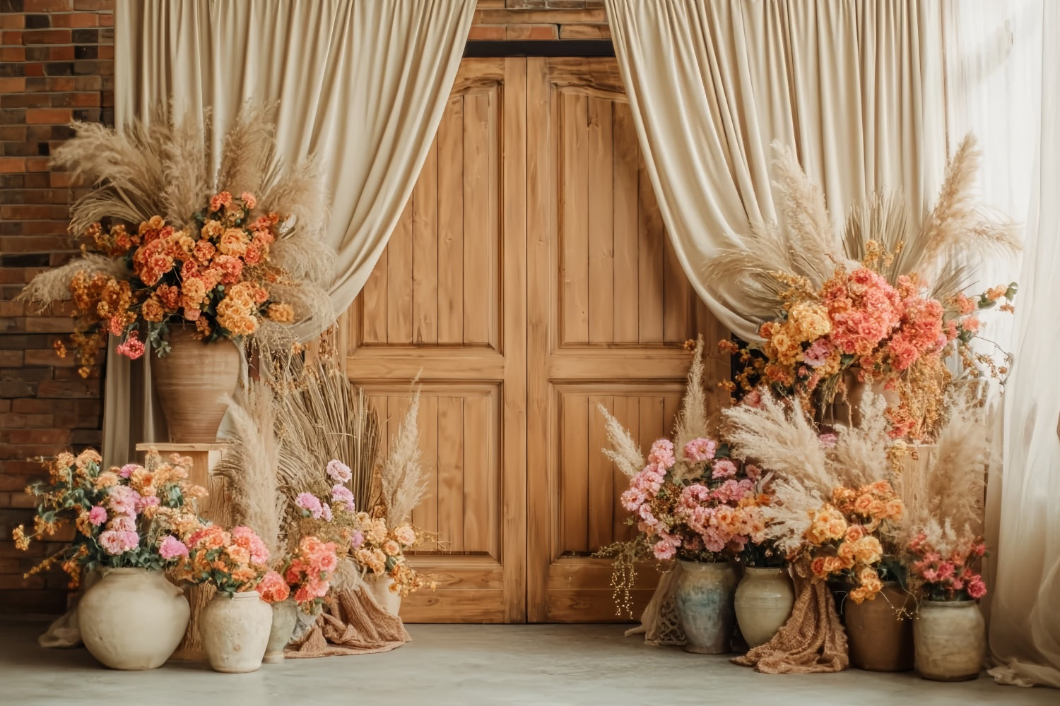 Wedding Rustic Backdrop Rustic Wood Door Floral Display Wedding Backdrop UK TWW59-38