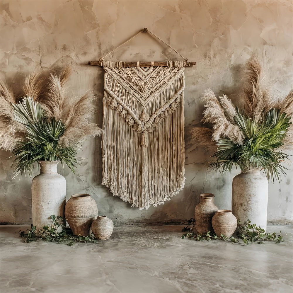 Wedding Macrame Backdrop Rustic Macrame Pampas Decor Boho Wedding Backdrop UK TWW59-50