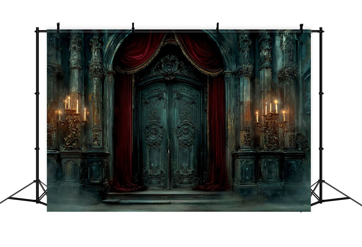 Wedding Gothique Backdrop Gothic Candlelit Castle Door Vintage Wedding Backdrop UK TWW59-54