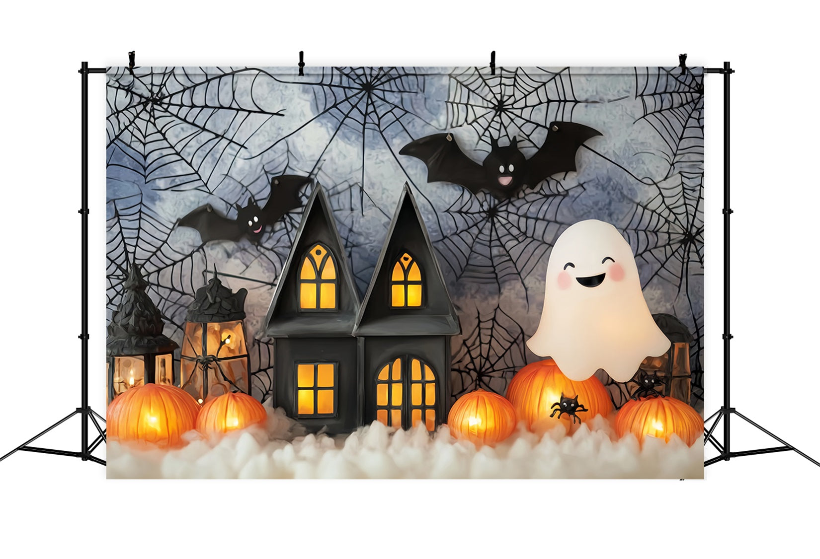 Halloween Bat Backdrop Cute Ghost Pumpkin Lantern Halloween Backdrop Ideas UK TWW59-71