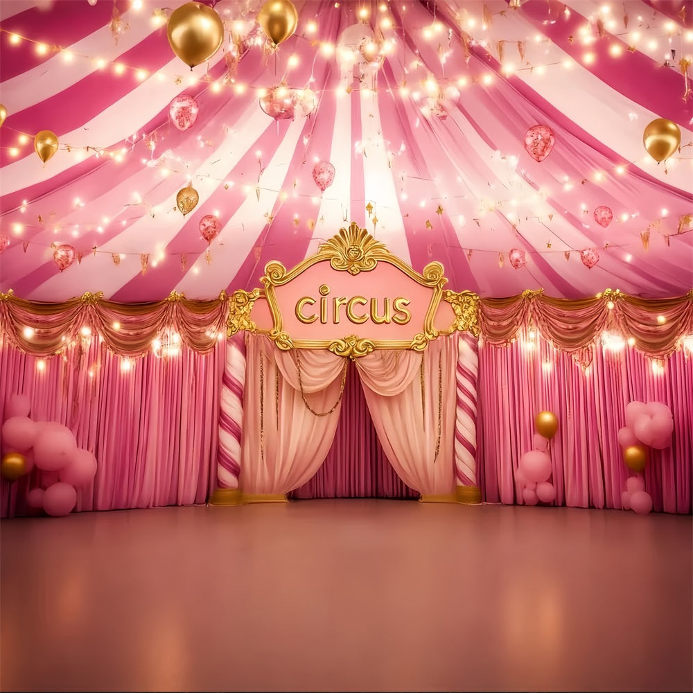 Carnival Tent Backdrop Pink Golden Glamour Hall Pink Circus Backdrop UK TWW59-8