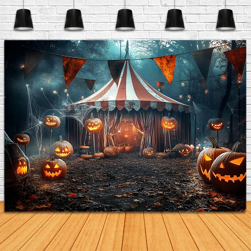 Halloween Circus Backdrop Pumpkin Lantern Spooky Tent Circus Backdrop UK TWW59-9