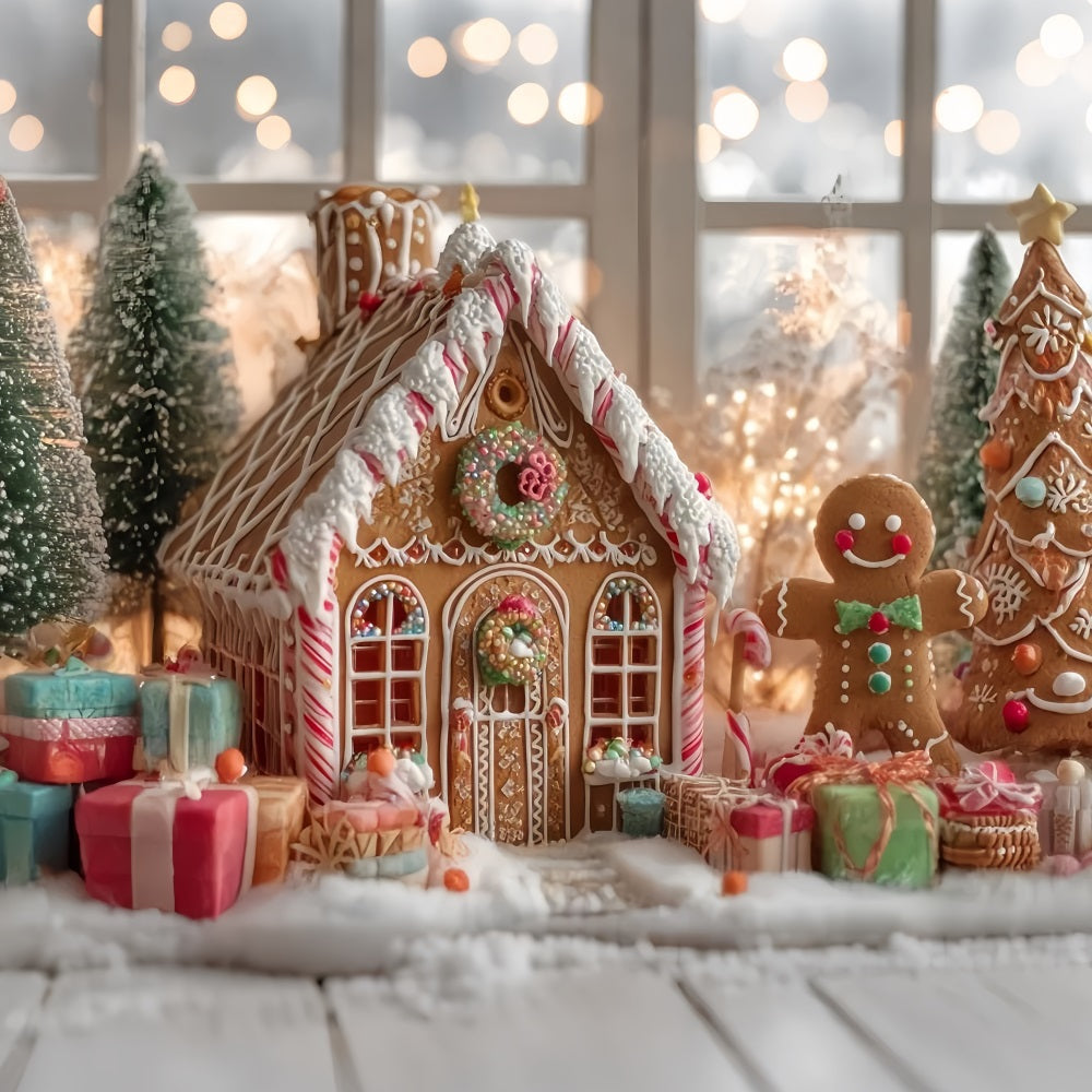 Gingerbread House Backdrop Holiday Cheer Gingerbread House Christmas Backdrops UK TWW59-92