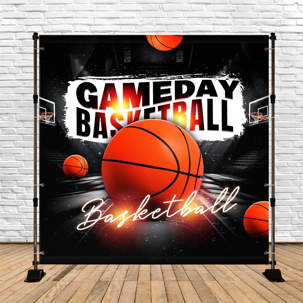 Basketball Backdrops Neon Hoop Night Sports Theme Backdrop UK TWW6-11