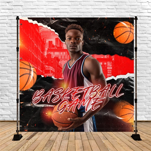 Basketball Backdrop Urban Hoops Vibe Custom Sports Event Backdrop UK TWW6-13