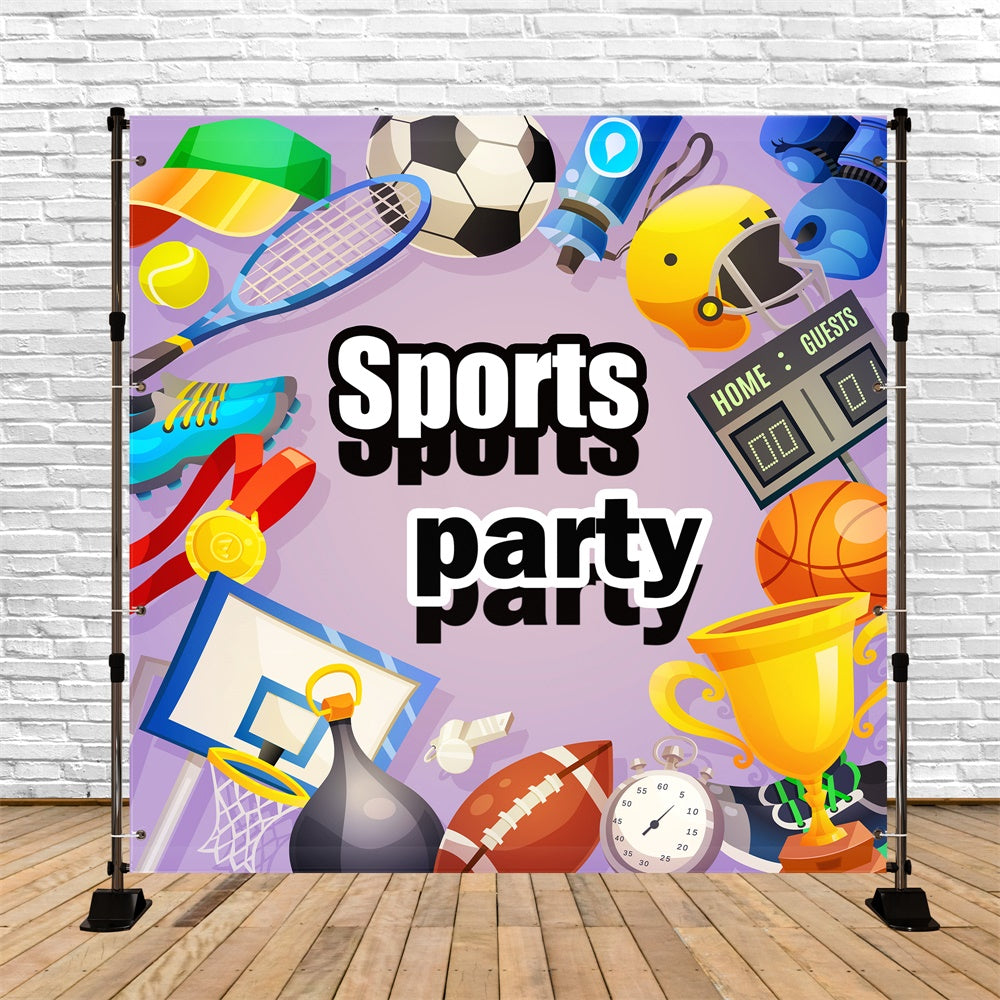 Sports Backdrops Colorful Sports Mix Cartoon Backdrop UK TWW6-20
