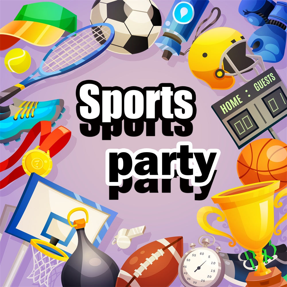 Sports Backdrops Colorful Sports Mix Cartoon Backdrop UK TWW6-20