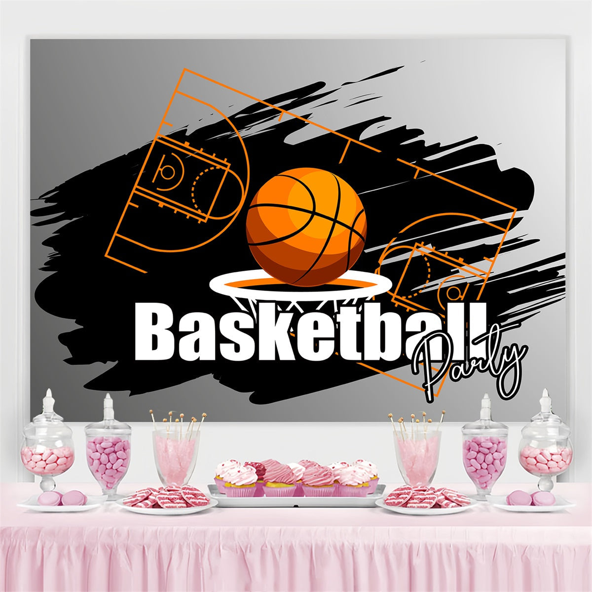 Basketball Photo Backdrop Graffiti Hoop Party Sports Photo Backdrop UK TWW6-24