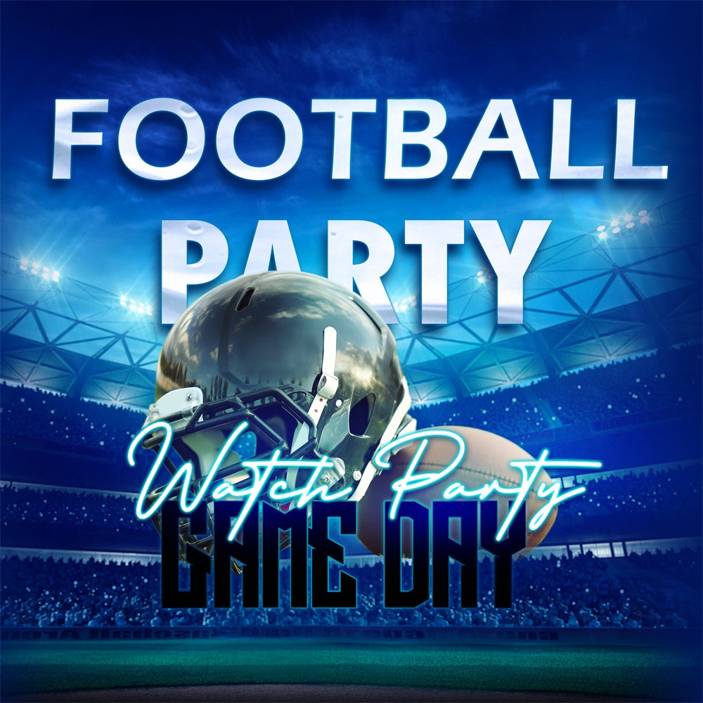 Football Field Backdrop Night Stadium Watch Custom Sports Event Backdrop UK TWW6-26