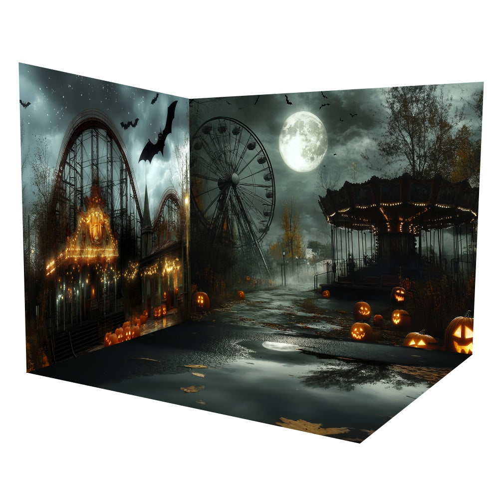 Halloween Backdrops Haunted Carnival Nightscape Backdrop Room Set UK TWW6-43