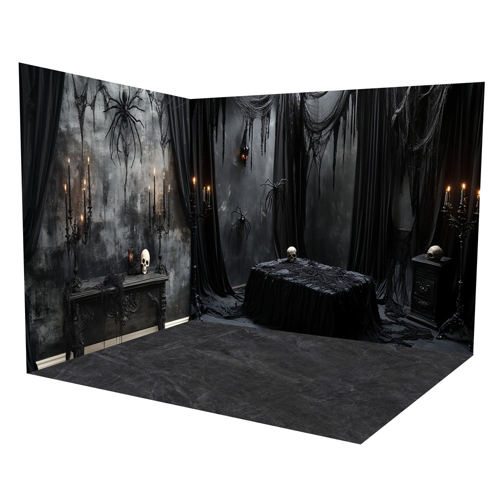 Spooky Halloween Backdrop Gothic Mourning Hall Backdrop Room Set UK TWW6-45