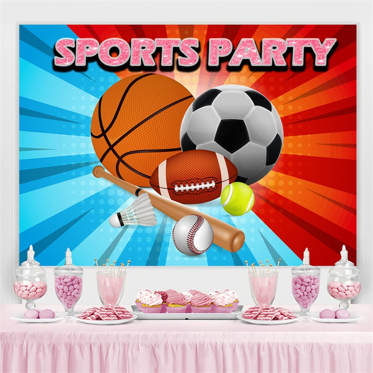 Sports Theme Backdrop Retro Sports Party Fun Backdrop UK TWW6-6