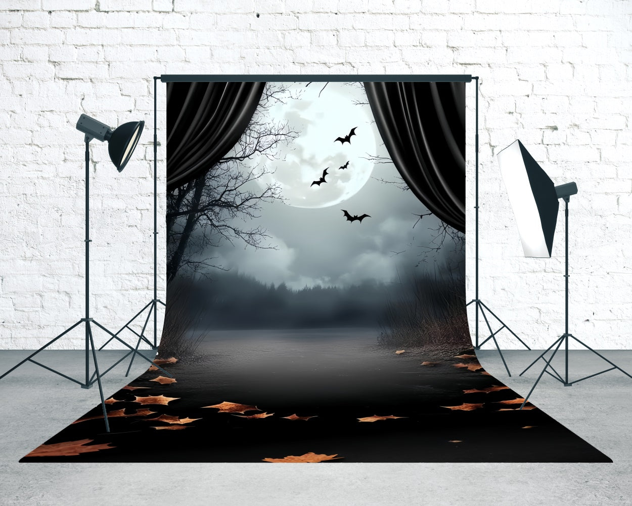 Halloween Backdrop Ideas Midnight Curtain Lakeside Sweep Backdrop UK TWW6-75