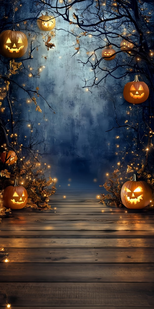 Halloween Photography Backdrop Pumpkin Glow Pathway Sweep Backdrop UK TWW6-77