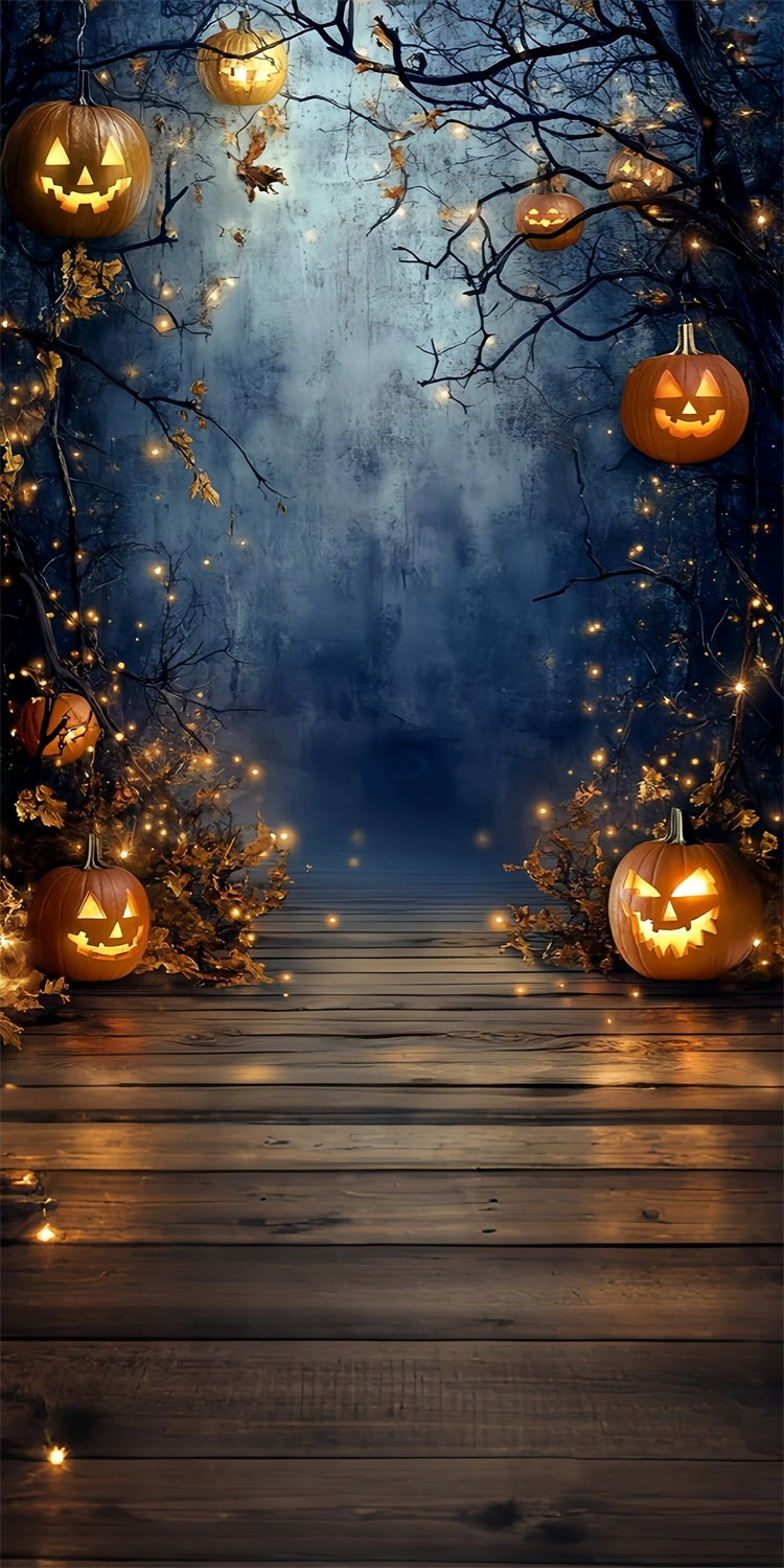 Halloween Photography Backdrop Pumpkin Glow Pathway Sweep Backdrop UK TWW6-77