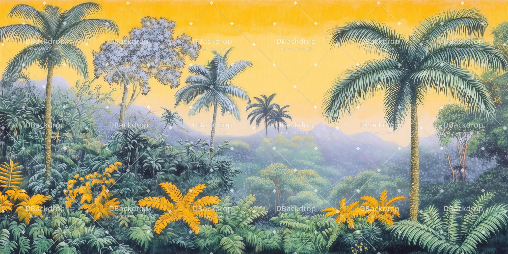 School Dance Backdrop Tropical Rainforest Dance Backdrop UK CSH59-T54