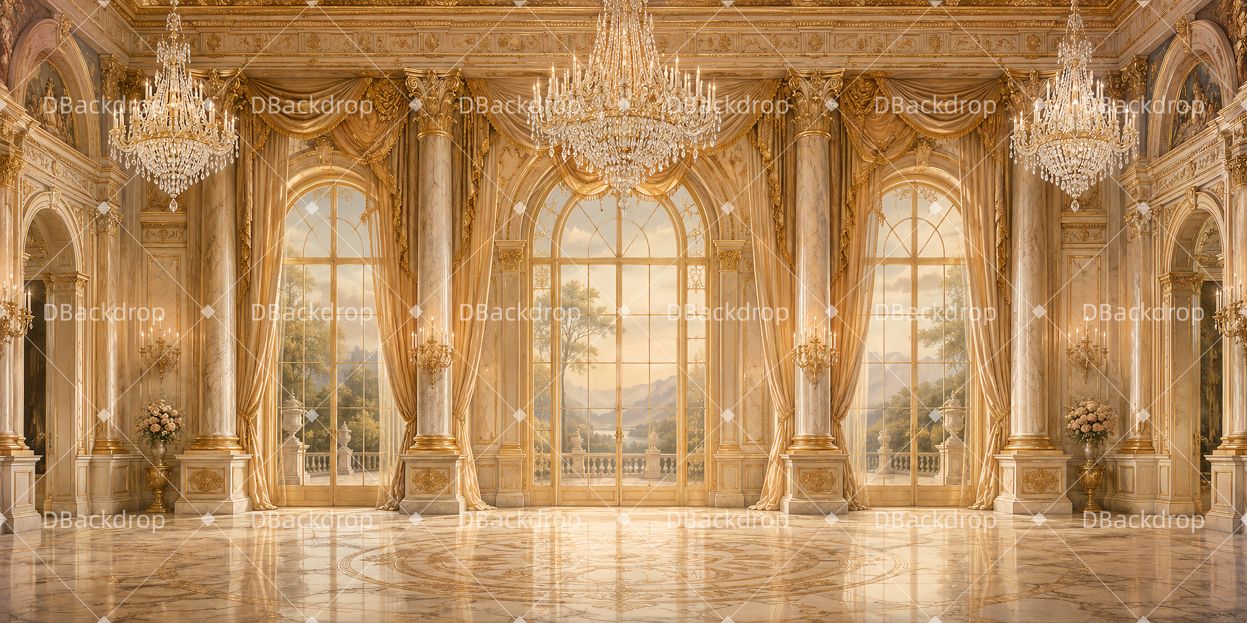 Ballroom Backdrop Grand Ballroom Scuba VBS Backdrop UK ZTT65-T12