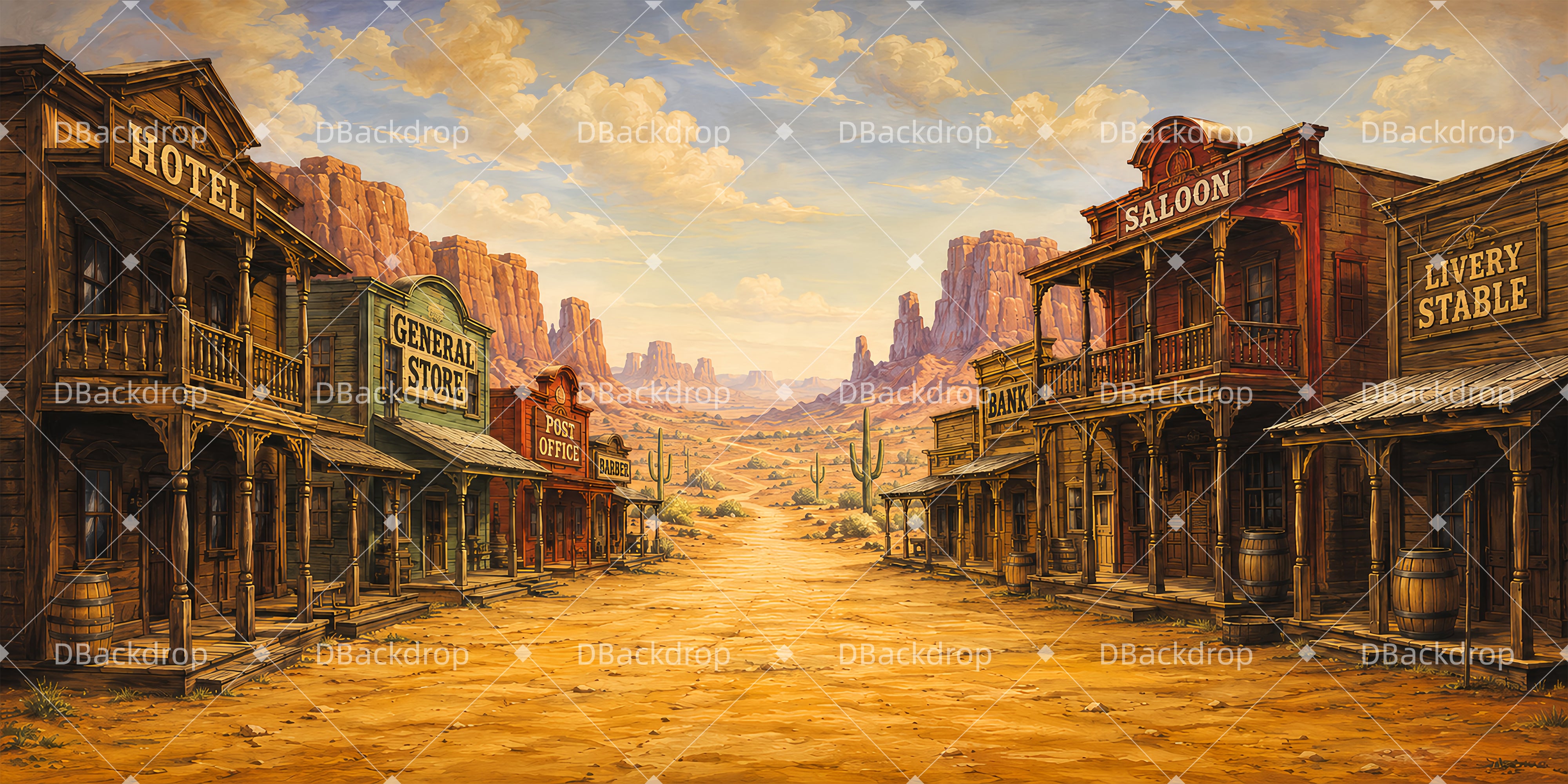 Western Backdrops Frontier Street VBS Backdrops UK ZTT65-T3