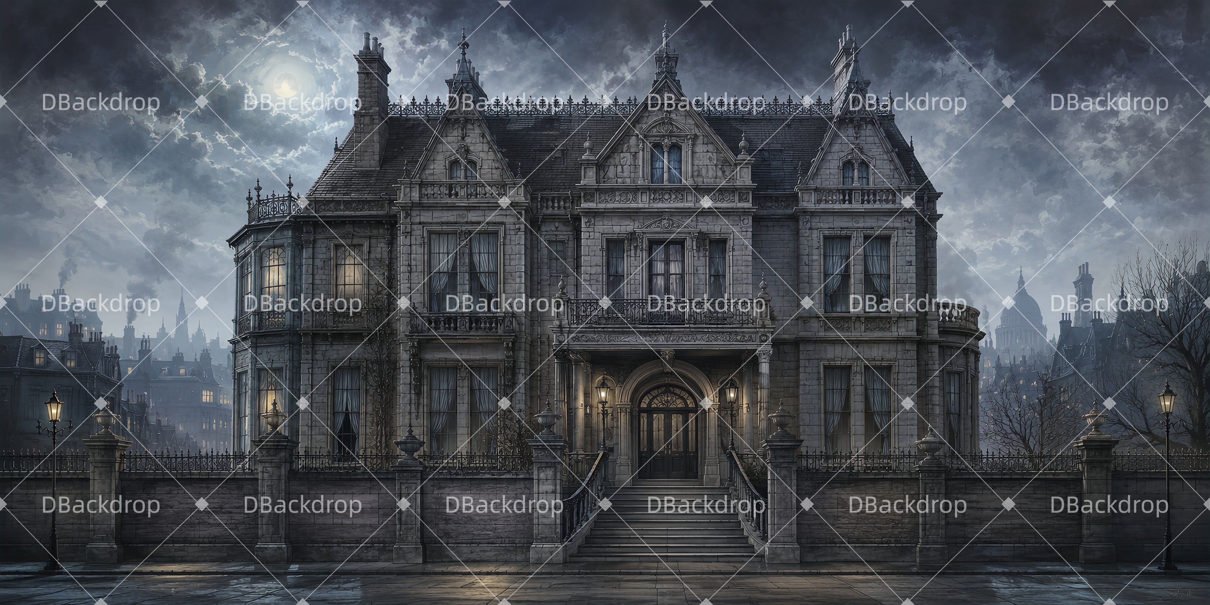 Theater Backdrops Gothic Manor School Play Backdrops UK ZTT66-T102