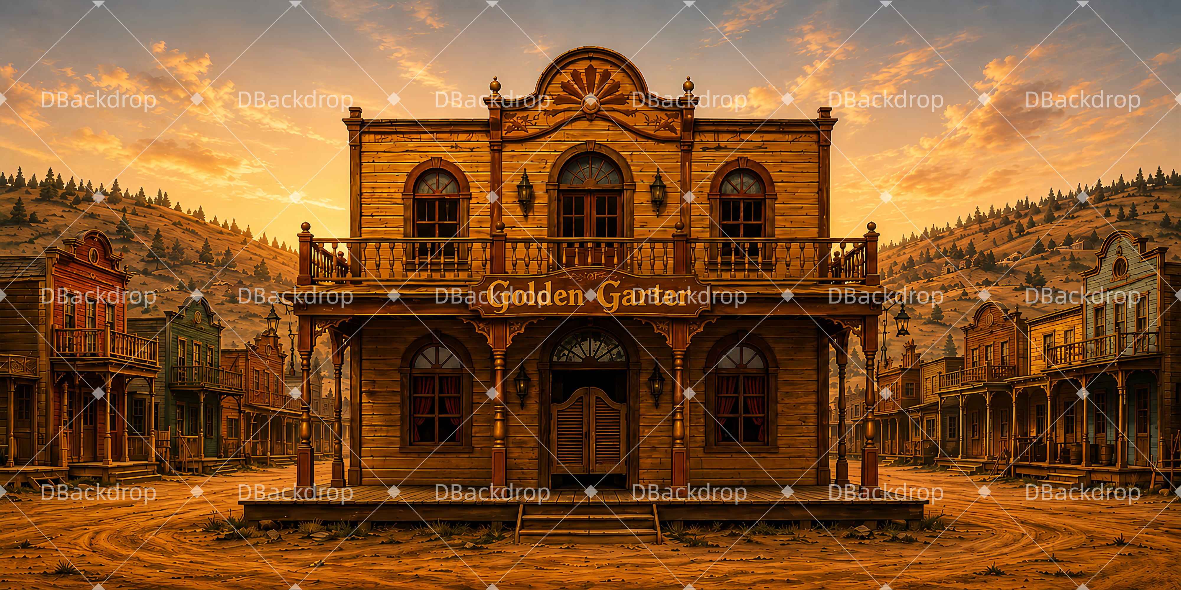 Professional Stage Backdrops Saloon Dusk Movie UK Theater Backdrop ZTT66-T129