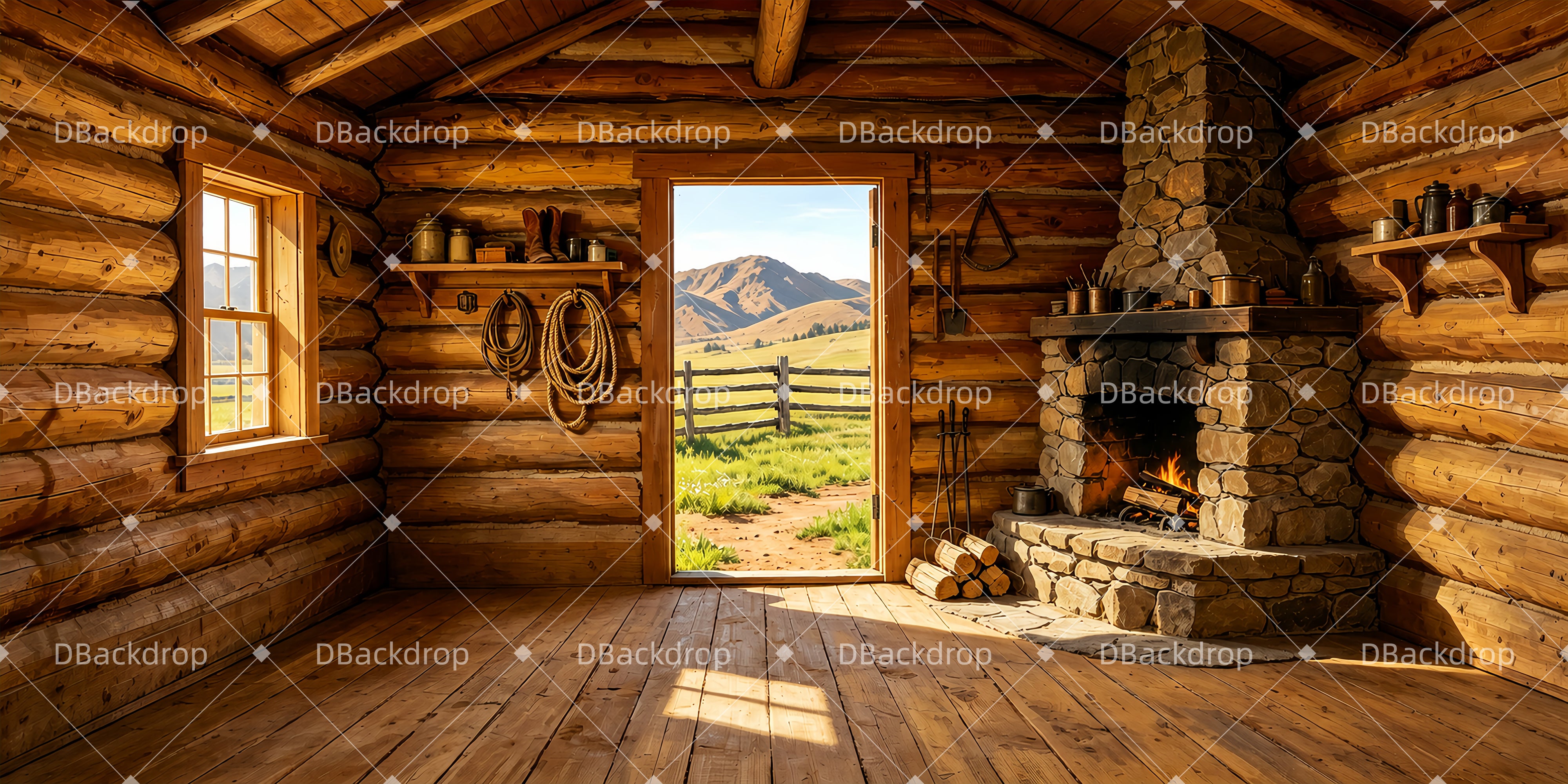 Professional Stage Backdrops Cabin Hearth Theater UK Backdrops ZTT66-T134