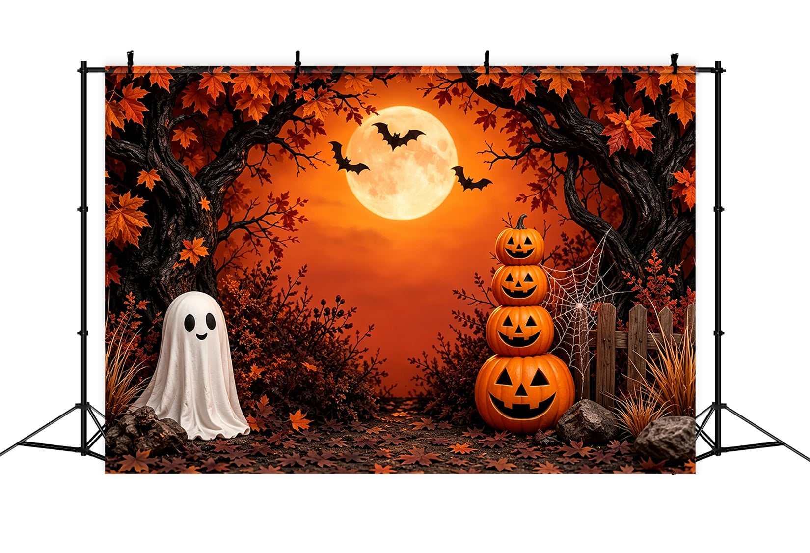 DIY Halloween Photo Booth Backdrop Autumn Ghost Pumpkin Forest 10x10 Halloween Backdrop UK ZTT67-11