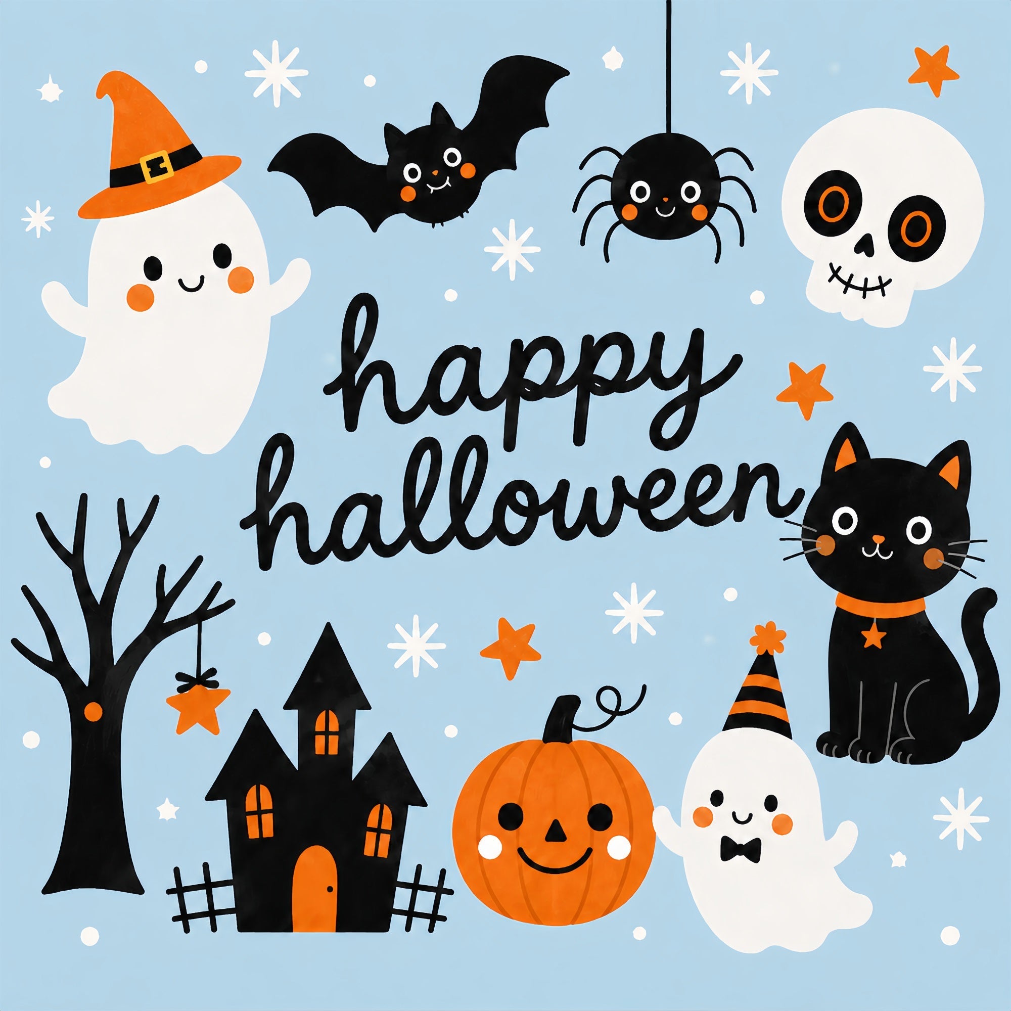 Cute Halloween Photo Backdrop Cute Ghost Cat Pumpkin Backdrop Halloween UK ZTT67-33