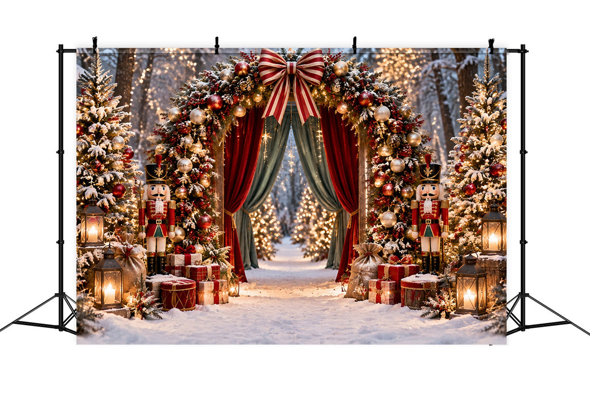 Professional Christmas Backdrops Nutcracker Forest Curtain Arch Christmas Photography Backdrop UK ZTT69-64